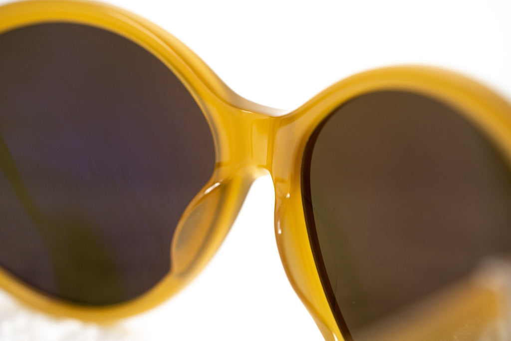 Ann Demeulemeester Ladies Sunglasses Oversized Honey and Green