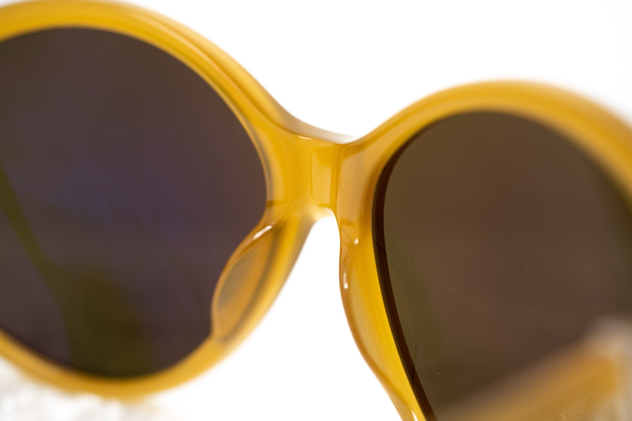 Ann Demeulemeester Ladies Sunglasses Oversized Honey and Green