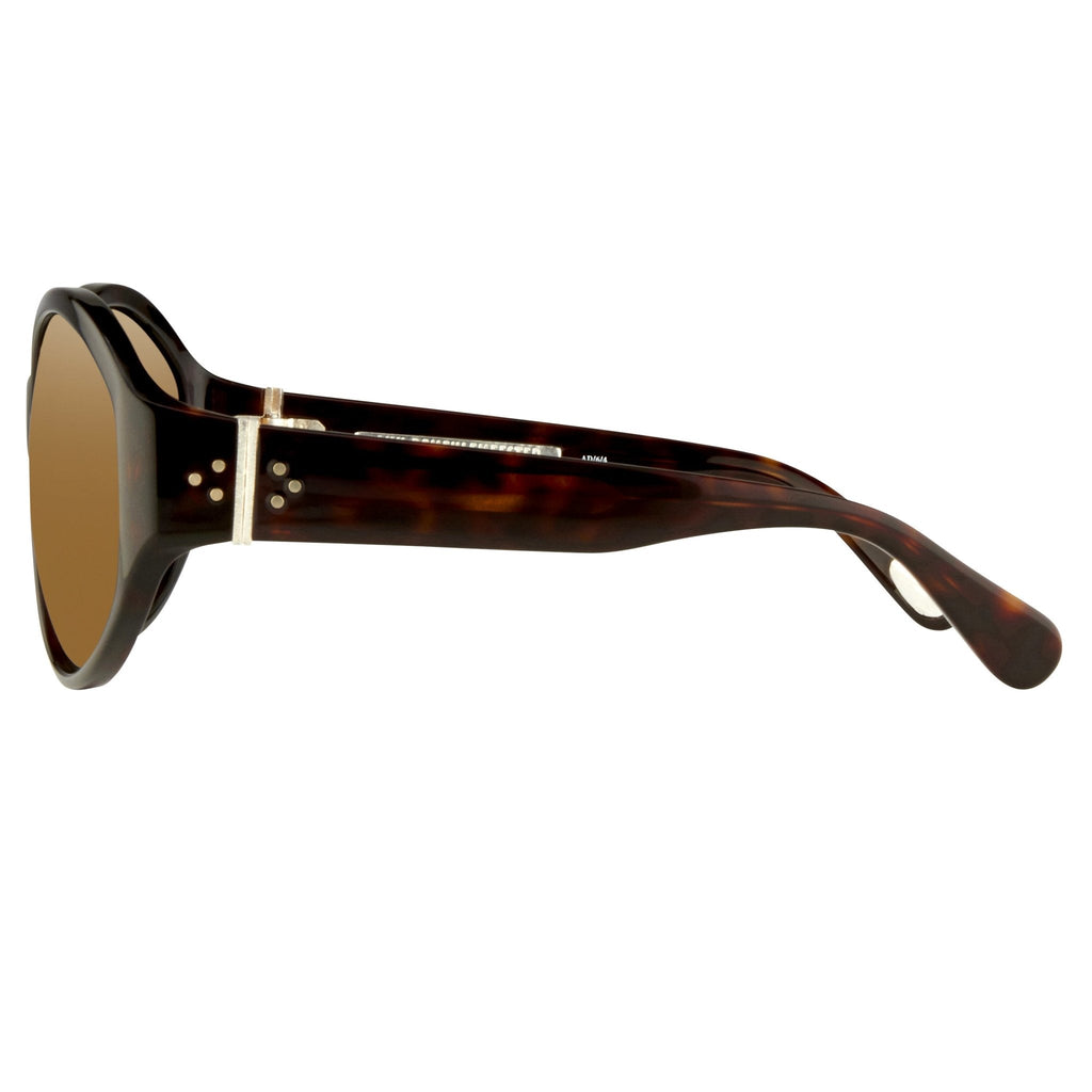 Ann Demeulemeester Ladies Sunglasses Oversized Tortoise Shell and Brown