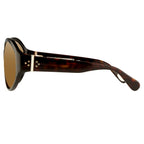 Ann Demeulemeester Ladies Sunglasses Oversized Tortoise Shell and Brown