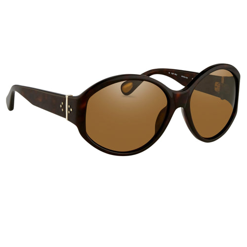 Ann Demeulemeester Ladies Sunglasses Oversized Tortoise Shell and Brown