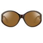 Ann Demeulemeester Ladies Sunglasses Oversized Tortoise Shell and Brown