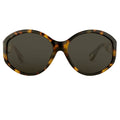 Ann Demeulemeester Ladies Sunglasses Oversized Tortoise Shell and Grey