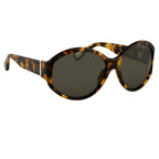 Ann Demeulemeester Ladies Sunglasses Oversized Tortoise Shell and Grey