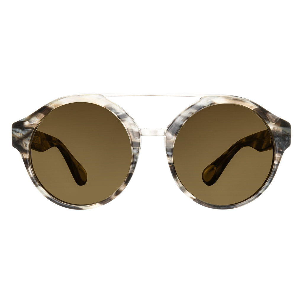 Ann Demeulemeester Ladies Sunglasses Round Hornet and Green
