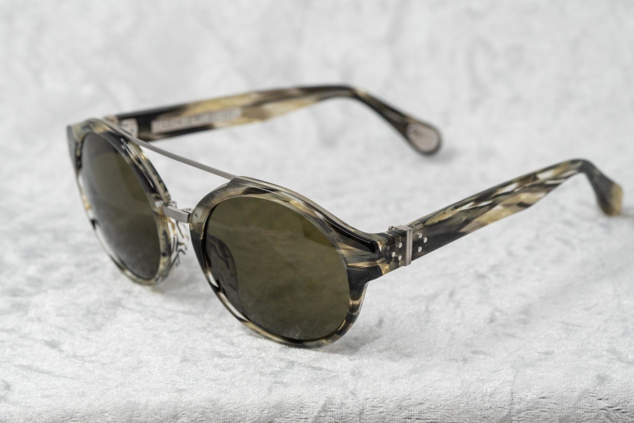 Ann Demeulemeester Ladies Sunglasses Round Hornet and Green