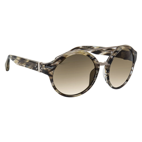 Ann Demeulemeester Ladies Sunglasses Round Hornet and Green