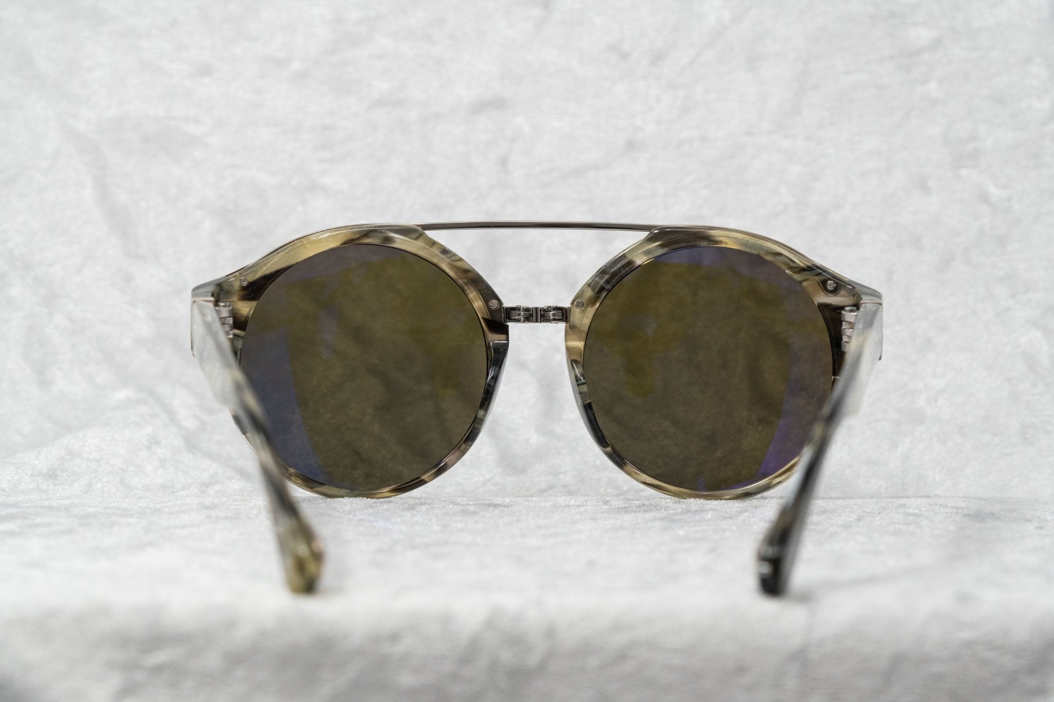 Ann Demeulemeester Ladies Sunglasses Round Hornet and Green