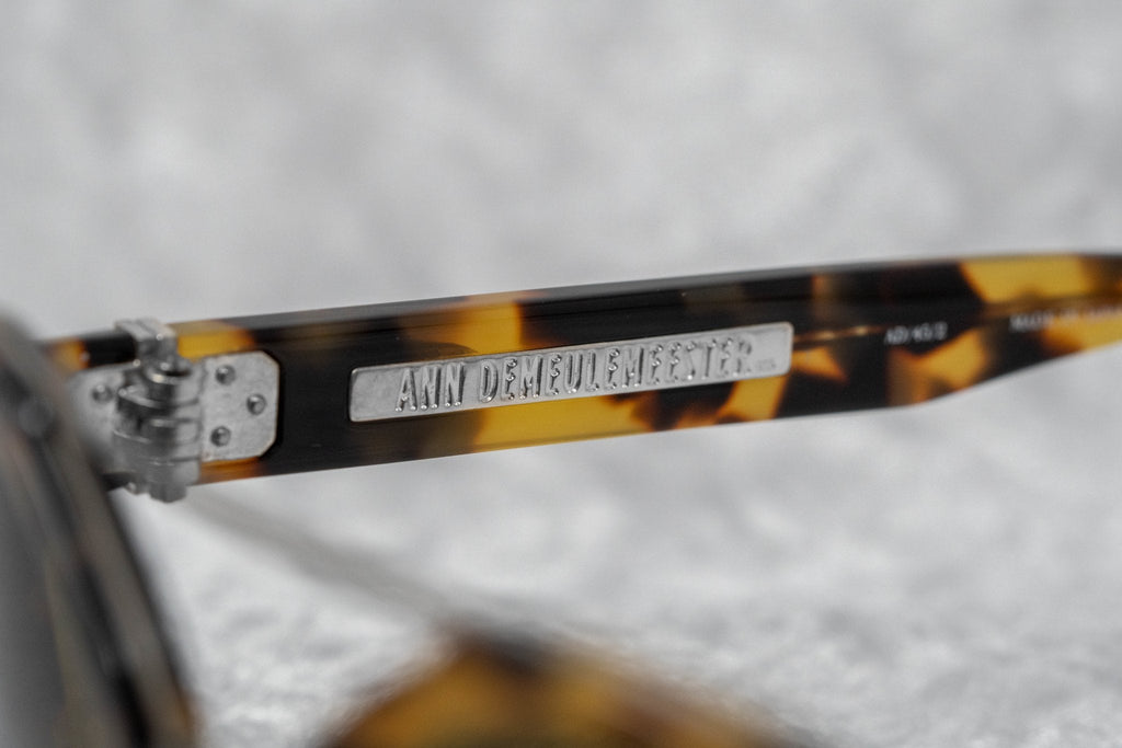 Ann Demeulemeester Sunglasses Round Tortoise Shell Titanium with Brown