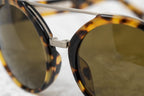 Ann Demeulemeester Sunglasses Round Tortoise Shell Titanium with Brown
