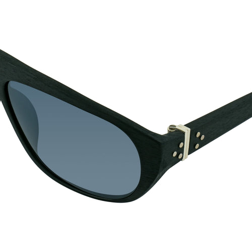 Ann Demeulemeester Men's Sunglasses Flat Top Black and Grey Mirror