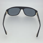 Ann Demeulemeester Men's Sunglasses Flat Top Black and Grey Mirror