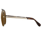 Ann Demeulemeester Men's Sunglasses Brushed Silver and Brown