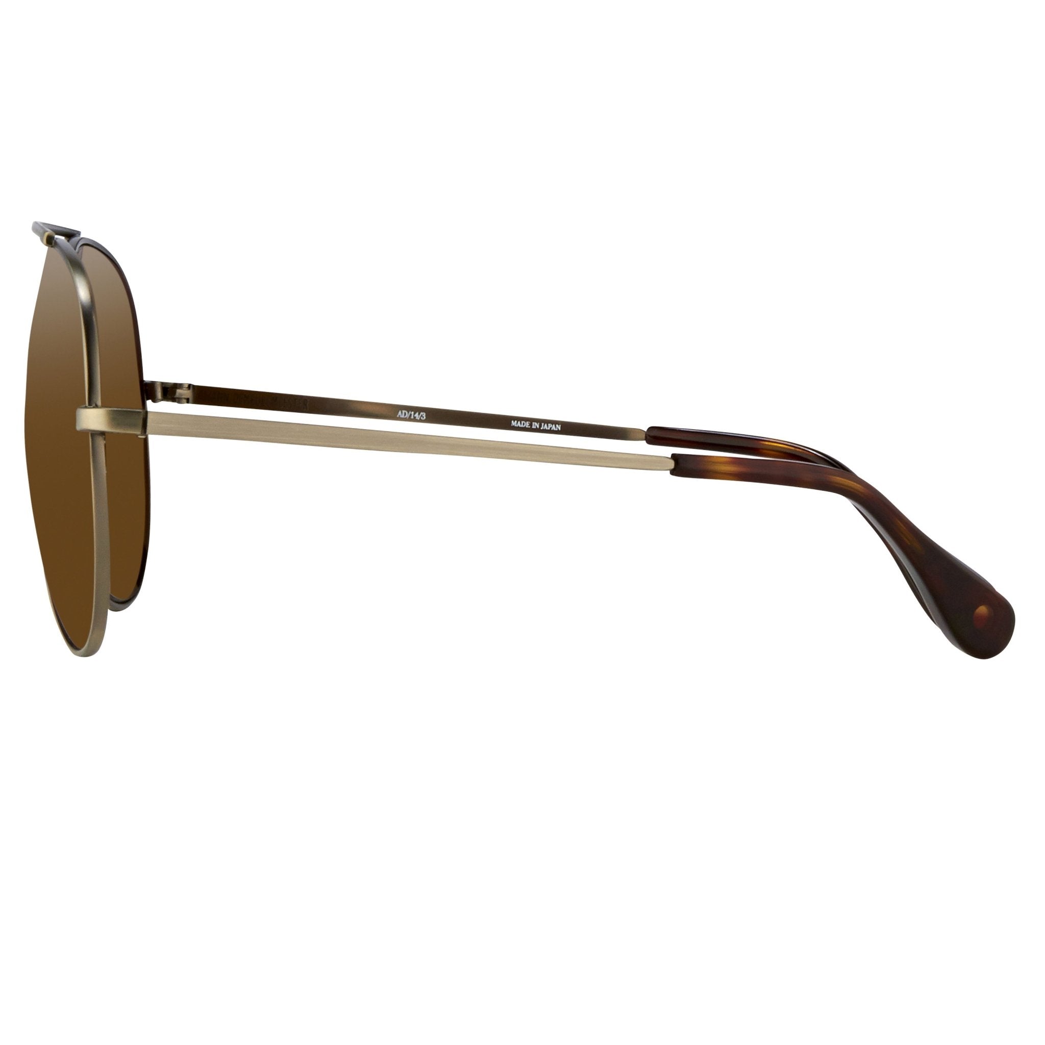 Ann Demeulemeester Men's Sunglasses Brushed Silver and Brown