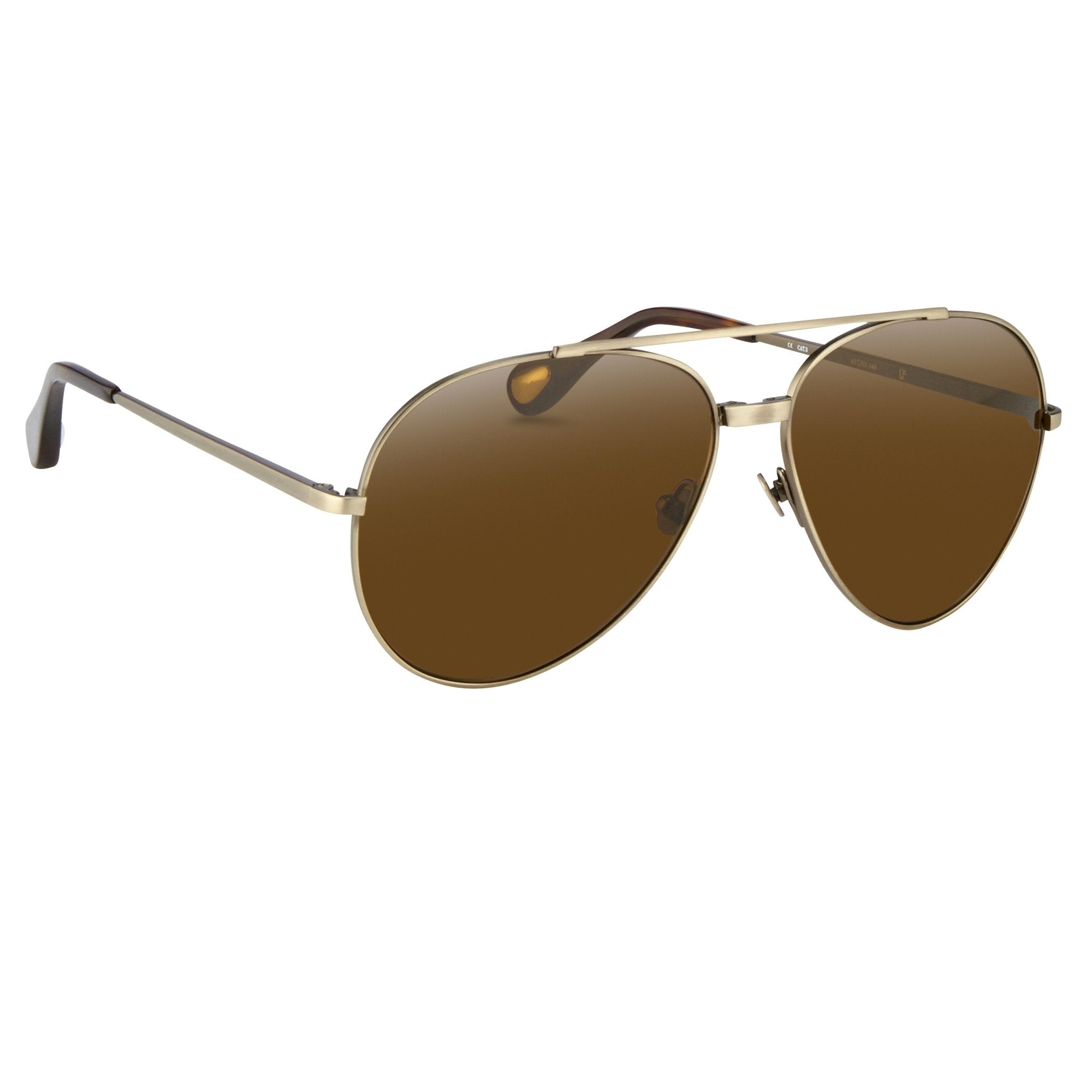 Ann Demeulemeester Men's Sunglasses Brushed Silver and Brown