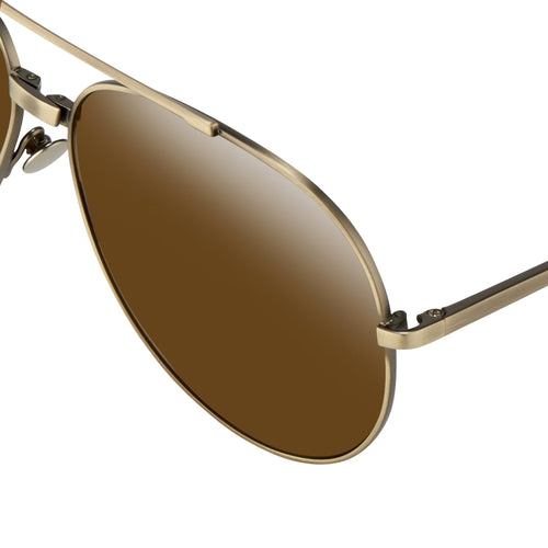 Ann Demeulemeester Men's Sunglasses Brushed Silver and Brown