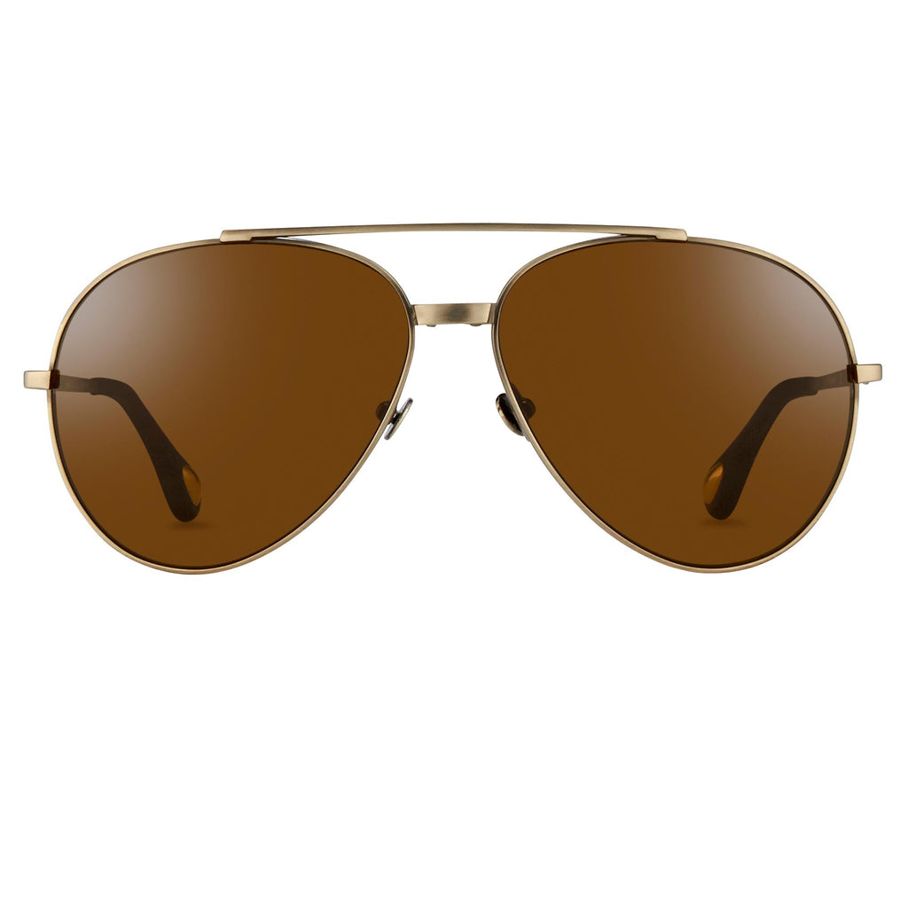 Ann Demeulemeester Men's Sunglasses Brushed Silver and Brown