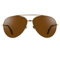 Ann Demeulemeester Men's Sunglasses Brushed Silver and Brown