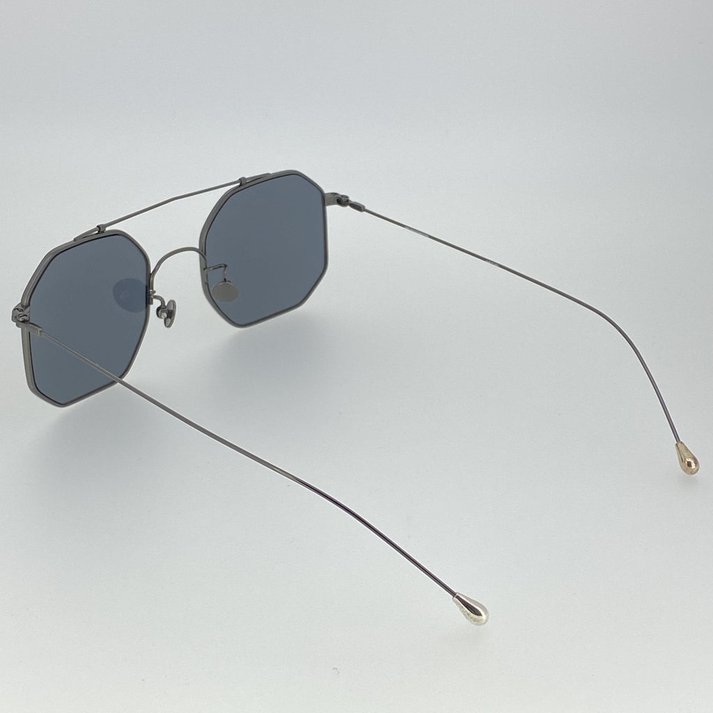 Ann Demeulemeester Sunglasses Square Brushed Gun metal and Grey