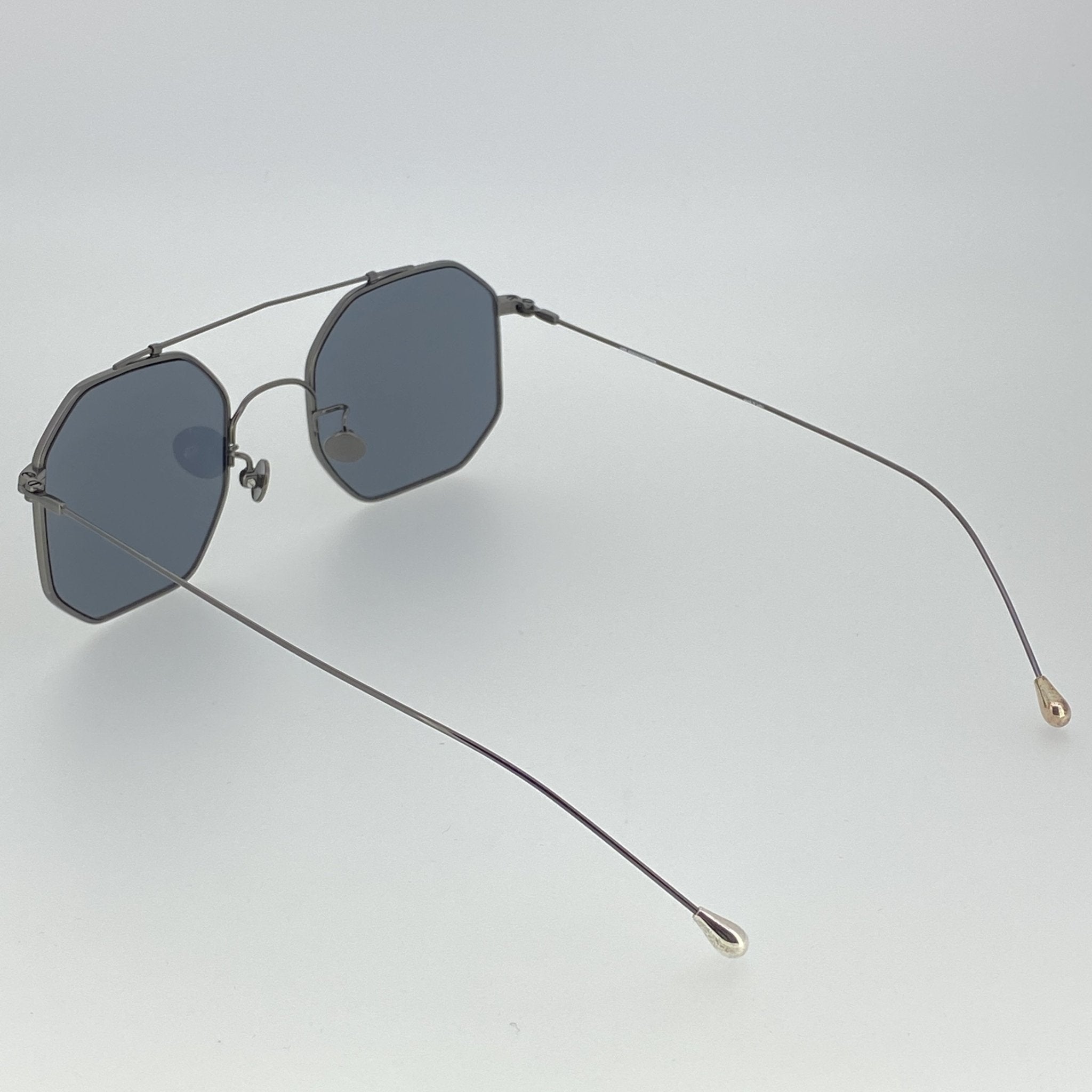 Ann Demeulemeester Sunglasses Square Brushed Gun metal and Grey
