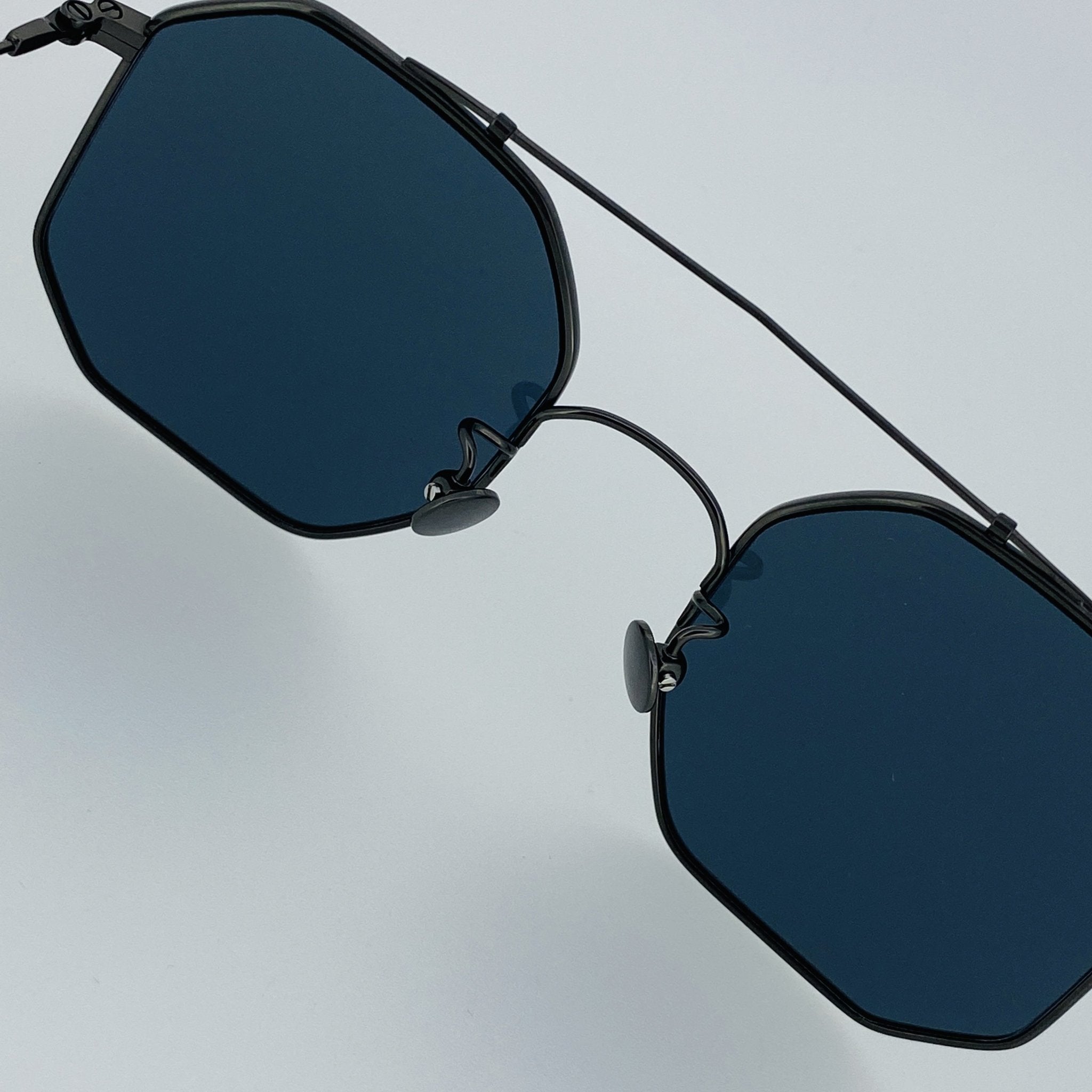 Ann Demeulemeester Sunglasses Square Brushed Gun metal and Grey