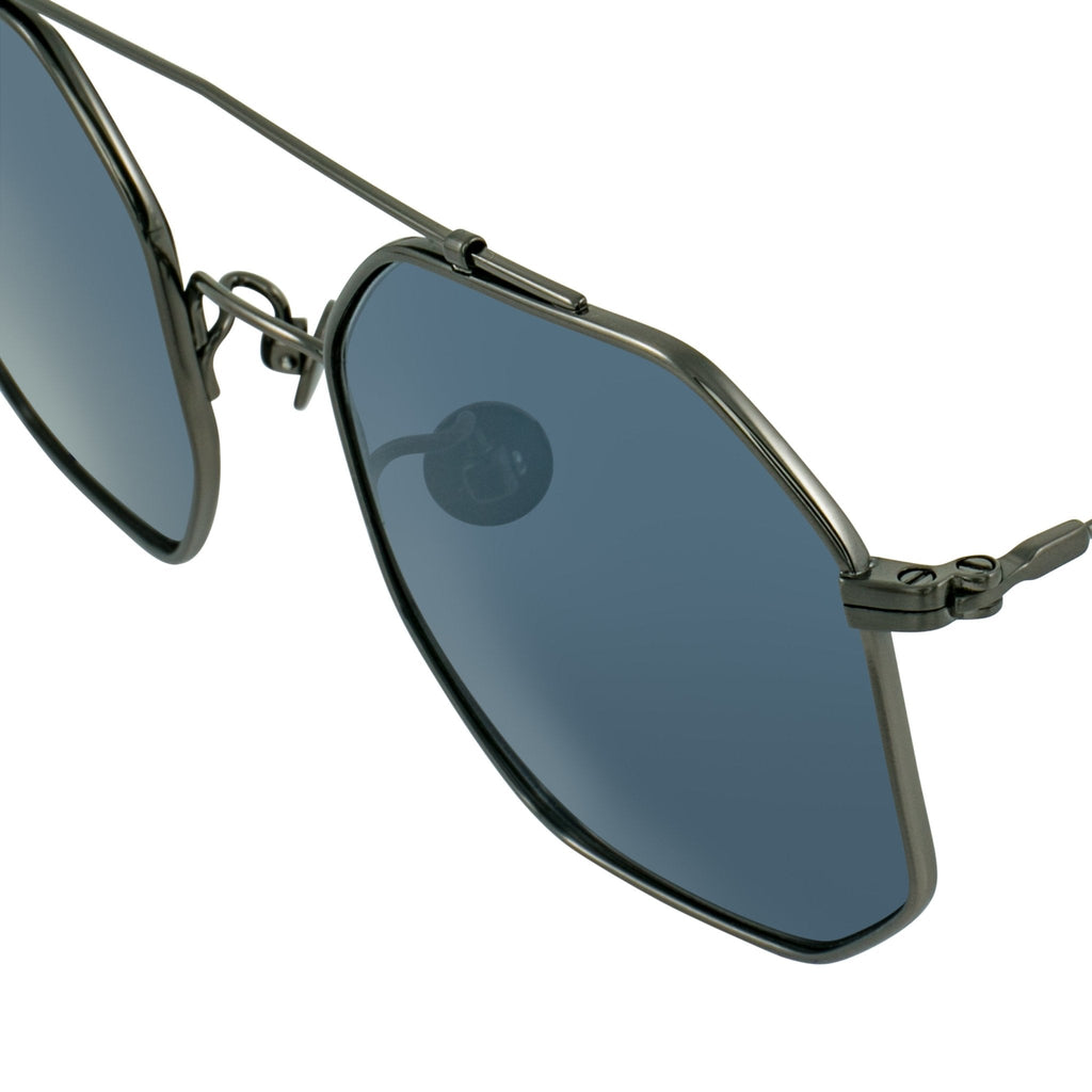 Ann Demeulemeester Sunglasses Square Brushed Gun metal and Grey