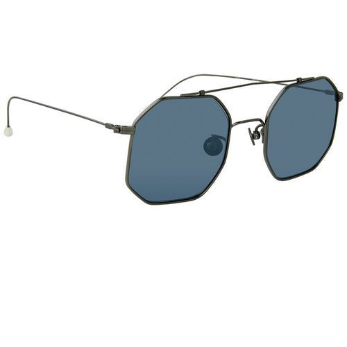 Ann Demeulemeester Sunglasses Square Brushed Gun metal and Grey