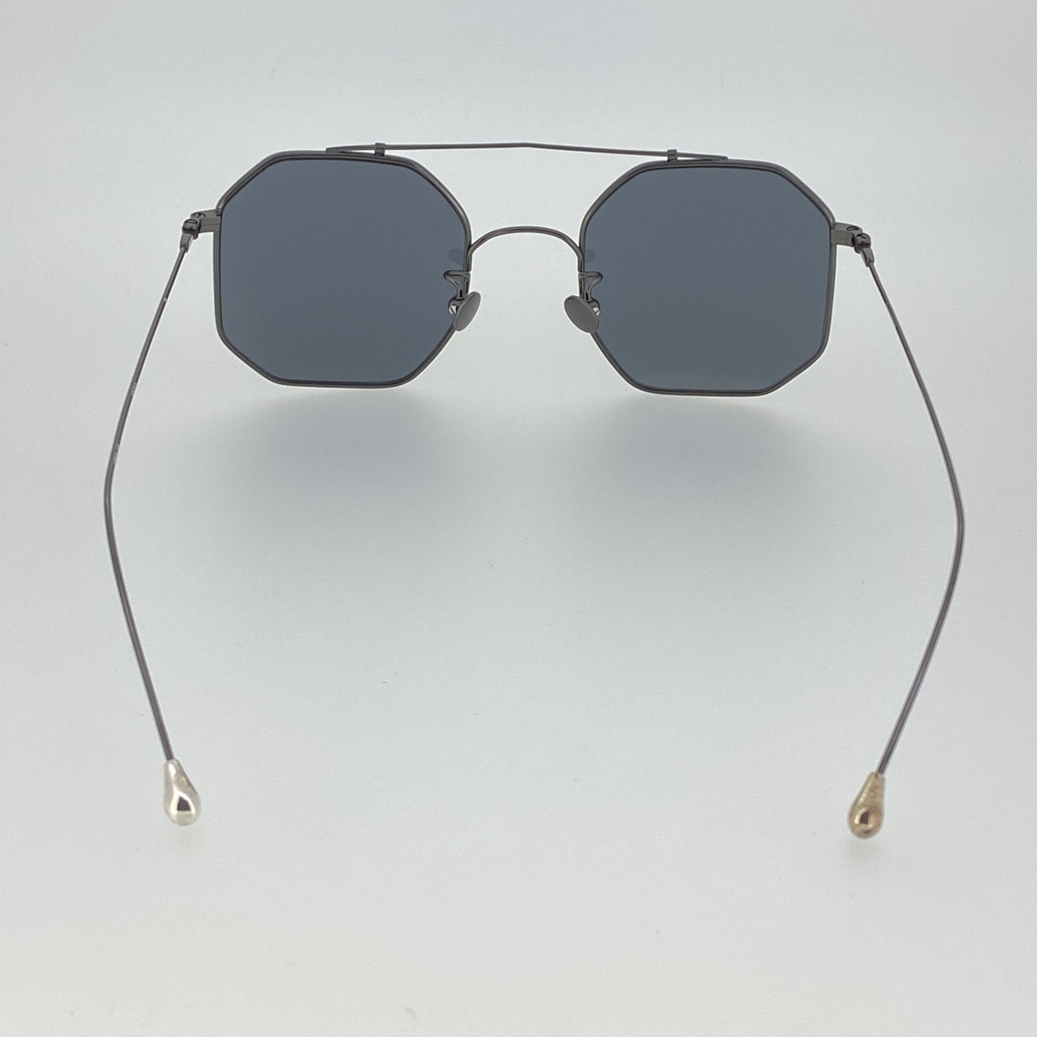 Ann Demeulemeester Sunglasses Square Brushed Gun metal and Grey
