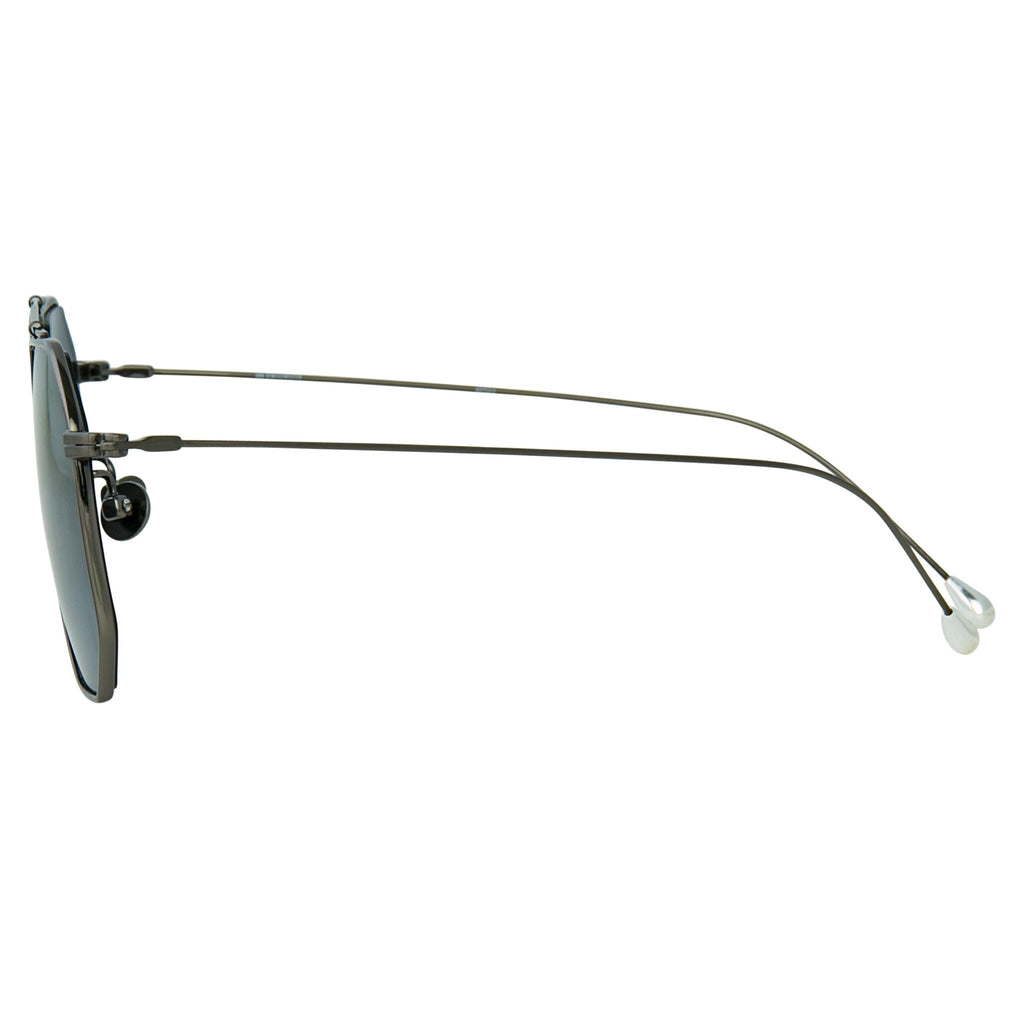 Ann Demeulemeester Sunglasses Square Brushed Gun metal and Grey