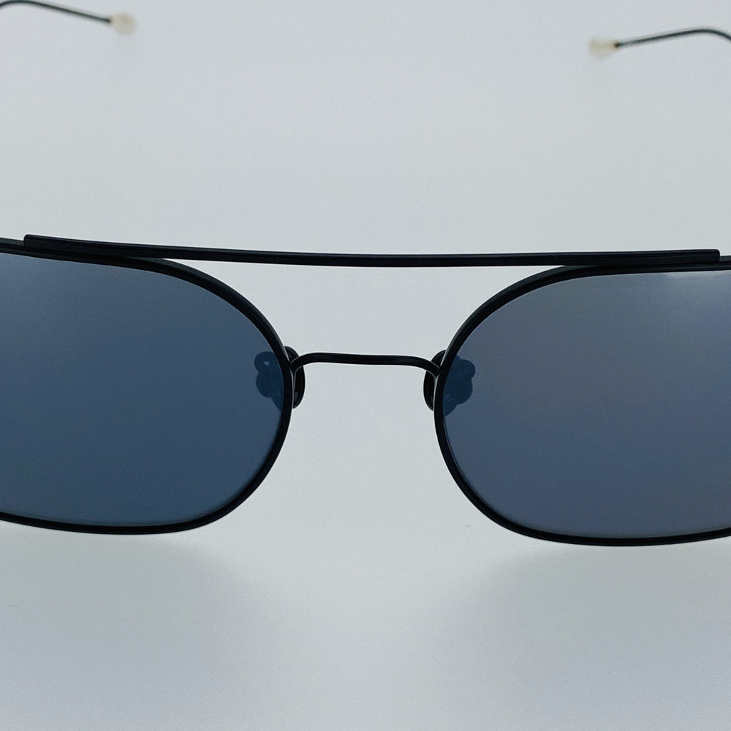 Ann Demeulemeester Men's Sunglasses Matte Black and Silver