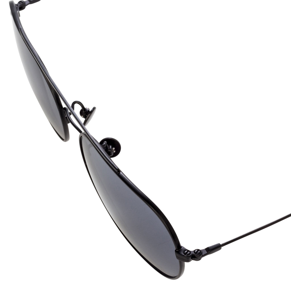 Ann Demeulemeester Men's Sunglasses Matte Black and Silver