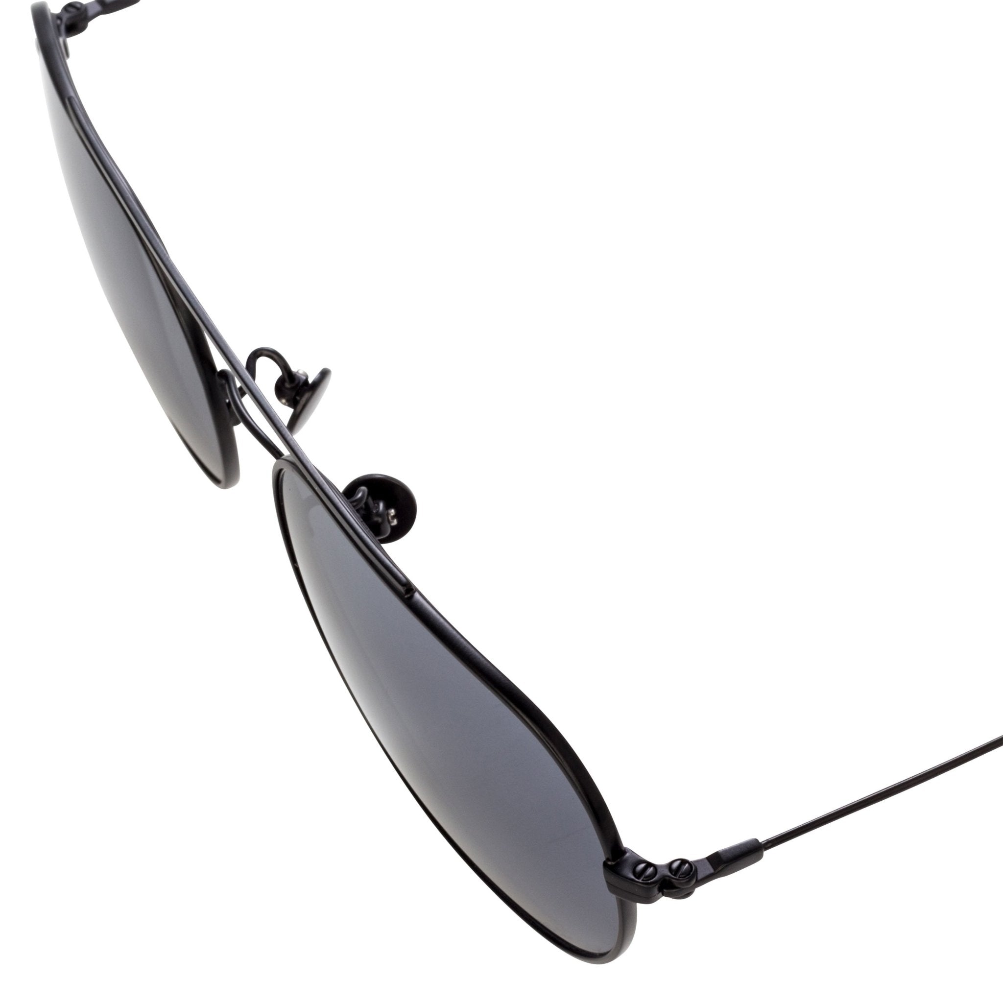 Ann Demeulemeester Men's Sunglasses Matte Black and Silver