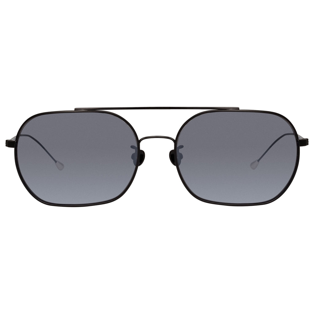 Ann Demeulemeester Men's Sunglasses Matte Black and Silver