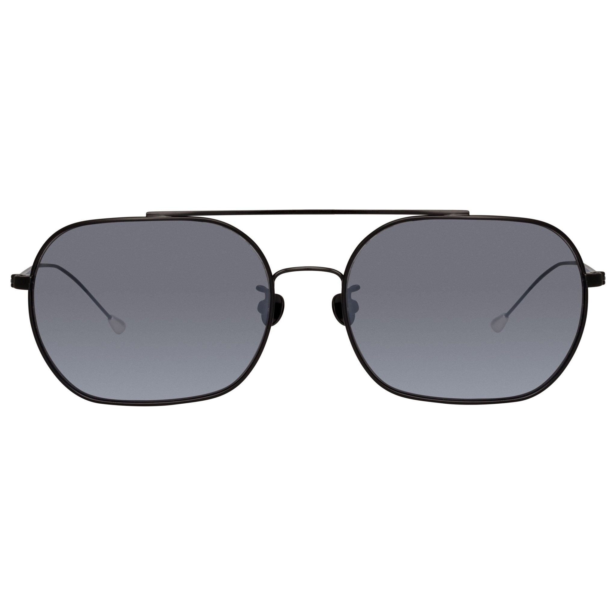 Ann Demeulemeester Men's Sunglasses Matte Black and Silver