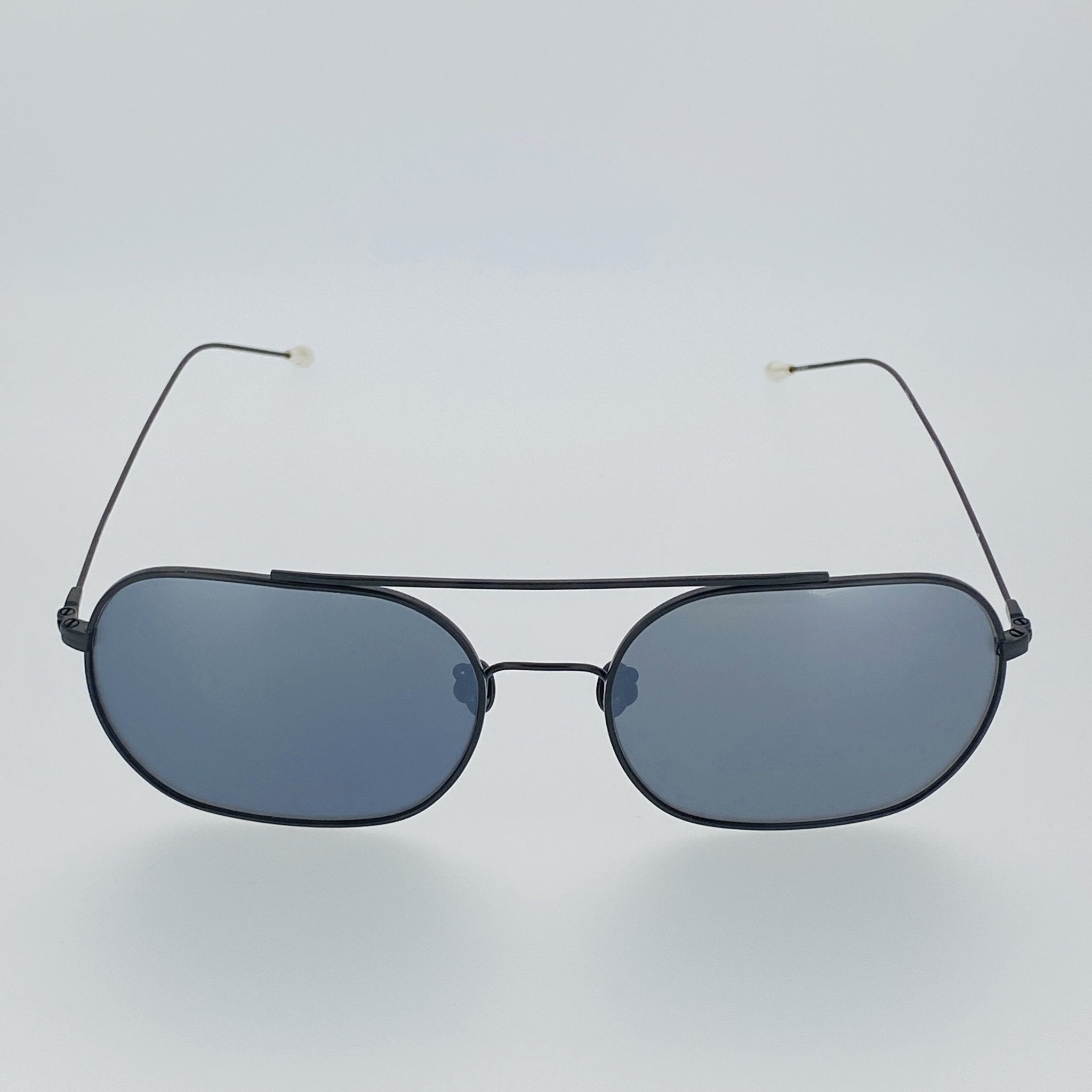 Ann Demeulemeester Men's Sunglasses Matte Black and Silver