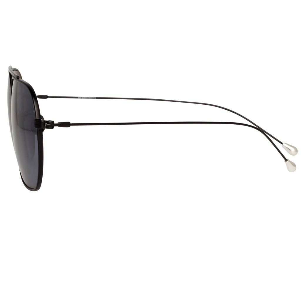Ann Demeulemeester Men's Sunglasses Matte Black and Silver