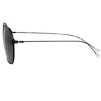 Ann Demeulemeester Men's Sunglasses Matte Black and Silver