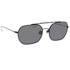 Ann Demeulemeester Men's Sunglasses Matte Black and Silver