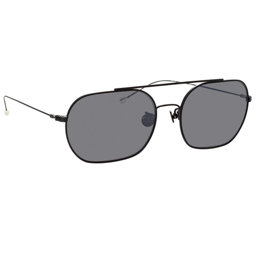 Ann Demeulemeester Men's Sunglasses Matte Black and Silver
