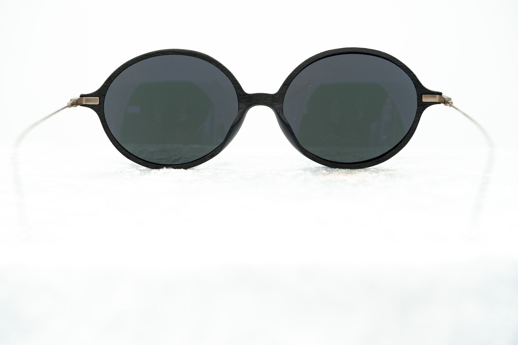 Ann Demeulemeester Sunglasses Oval Black and Grey Mirror