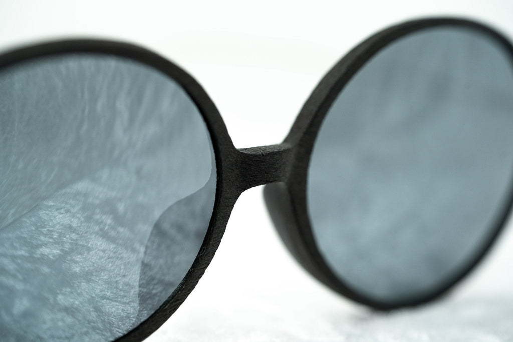 Ann Demeulemeester Sunglasses Oval Black and Grey Mirror
