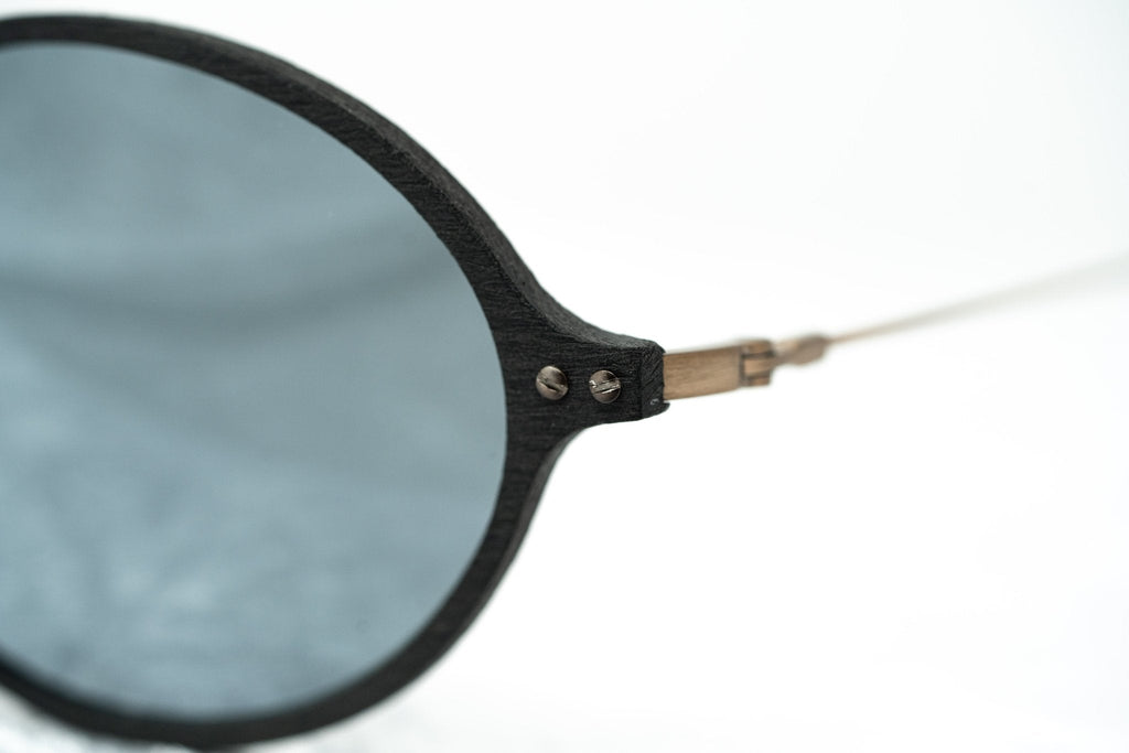 Ann Demeulemeester Sunglasses Oval Black and Grey Mirror