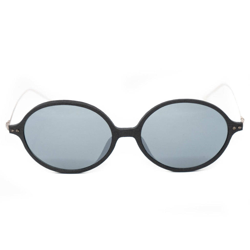 Ann Demeulemeester Sunglasses Oval Black and Grey Mirror