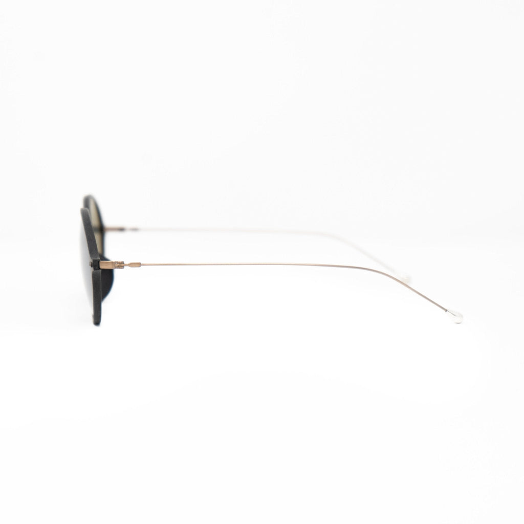 Ann Demeulemeester Sunglasses Oval Black and Grey Mirror