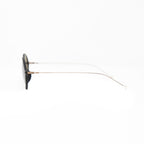 Ann Demeulemeester Sunglasses Oval Black and Grey Mirror