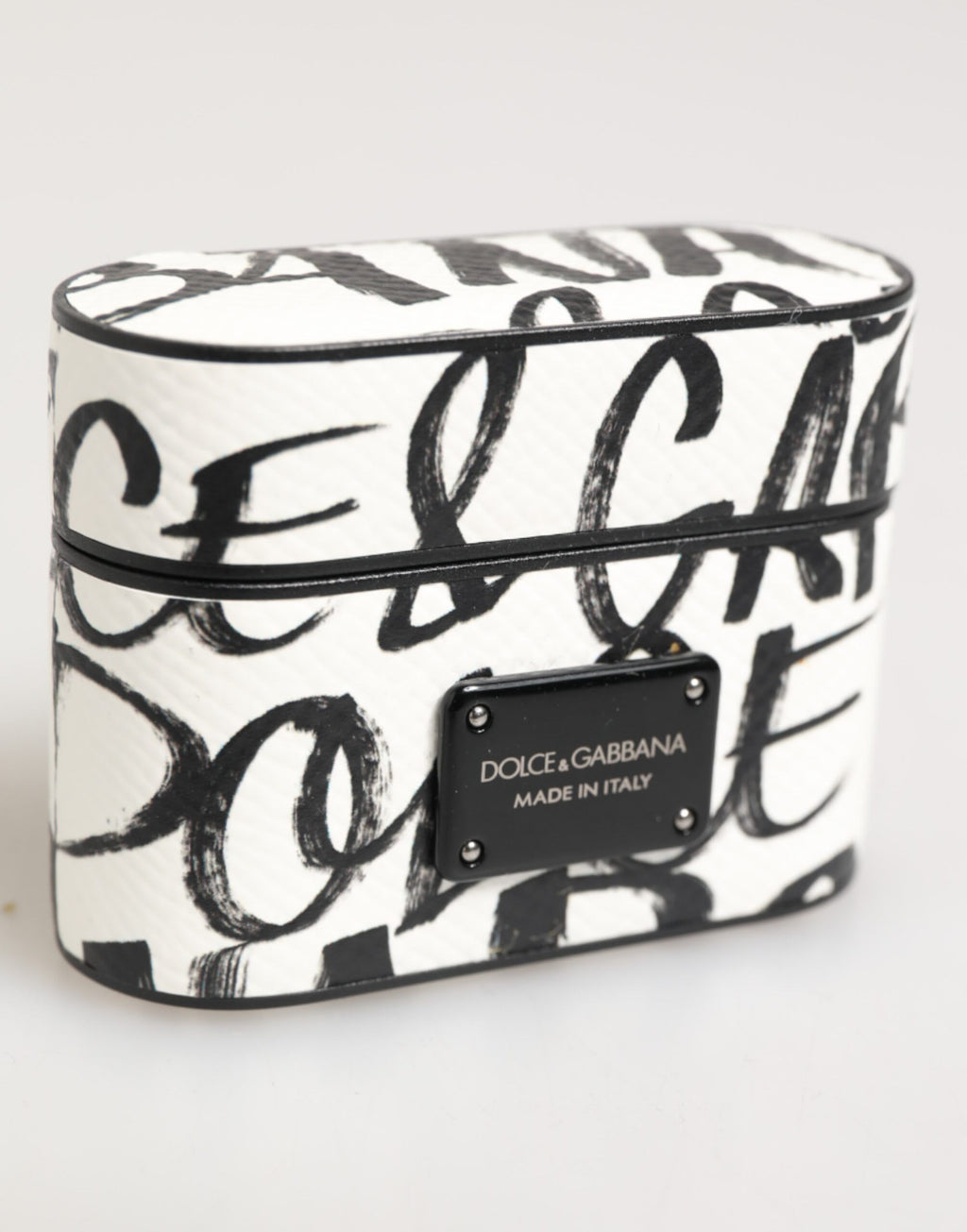 Dolce & Gabbana  Leather Monogram Print Logo Holder Airpods Case
