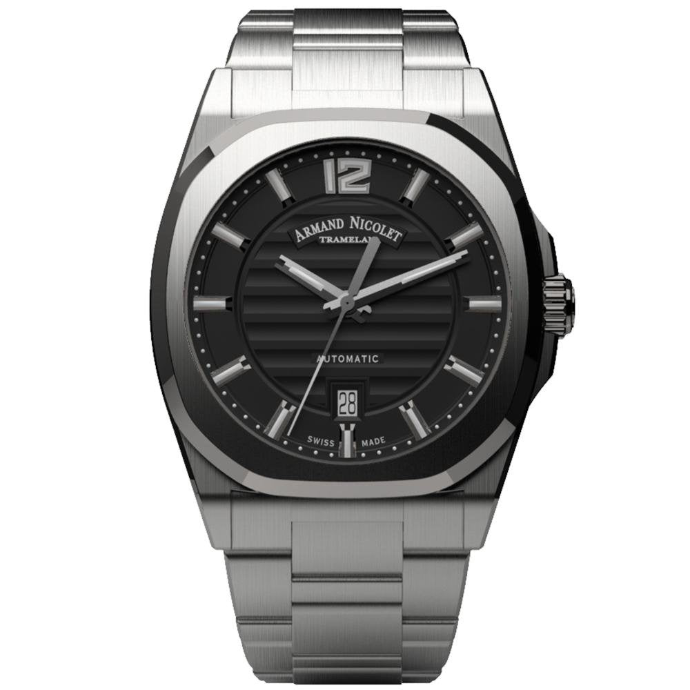 Armand Nicolet Men's Watch J09-3 Black Stainless Steel A660AAA-NR-MA4660A
