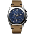 Armand Nicolet Men's Chronograph Watch J09-3 Brown Leather Blue