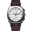 Armand Nicolet Men's Chronograph Watch J09-3 Brown Leather White