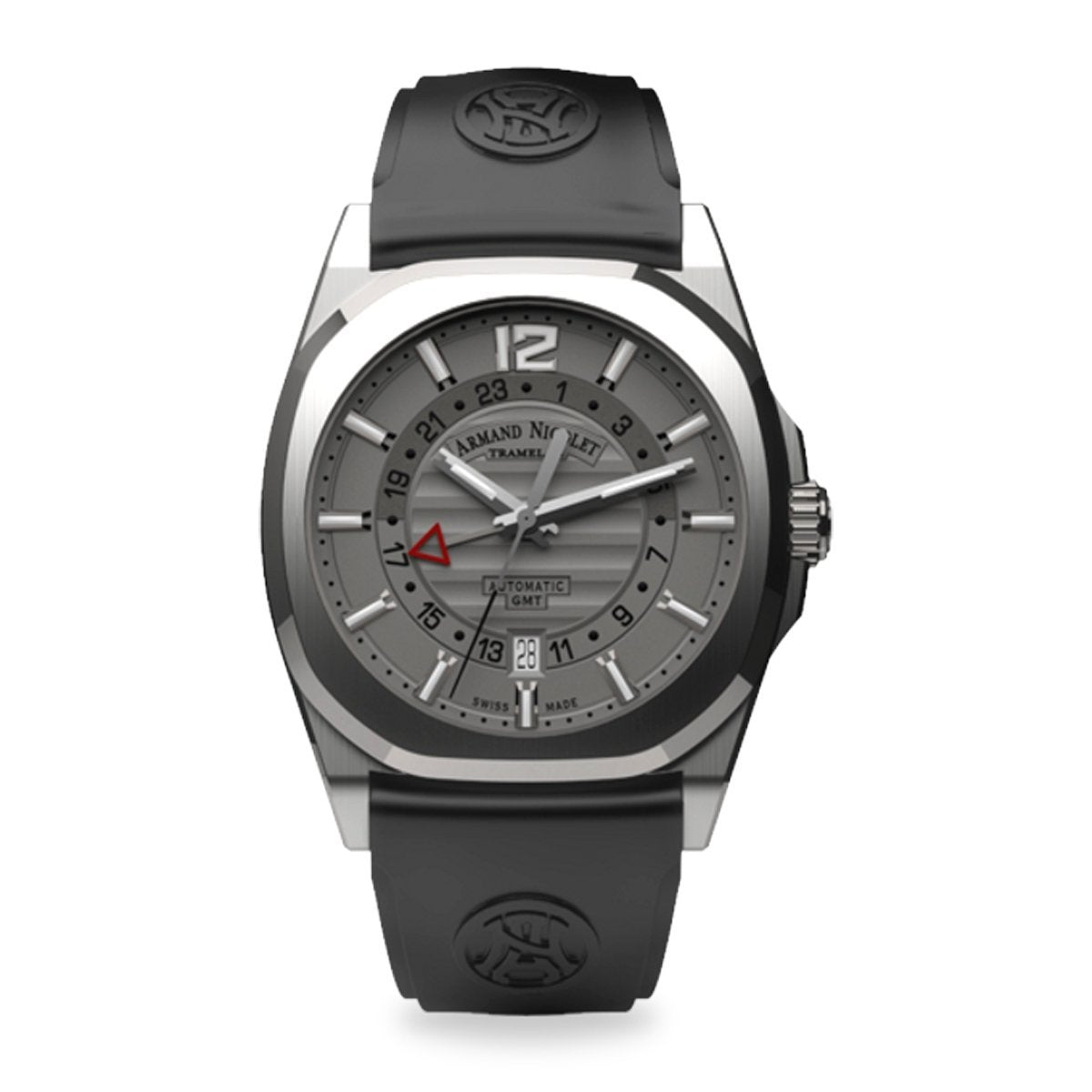 Armand Nicolet Men's GMT Watch J09-3 Grey Rubber